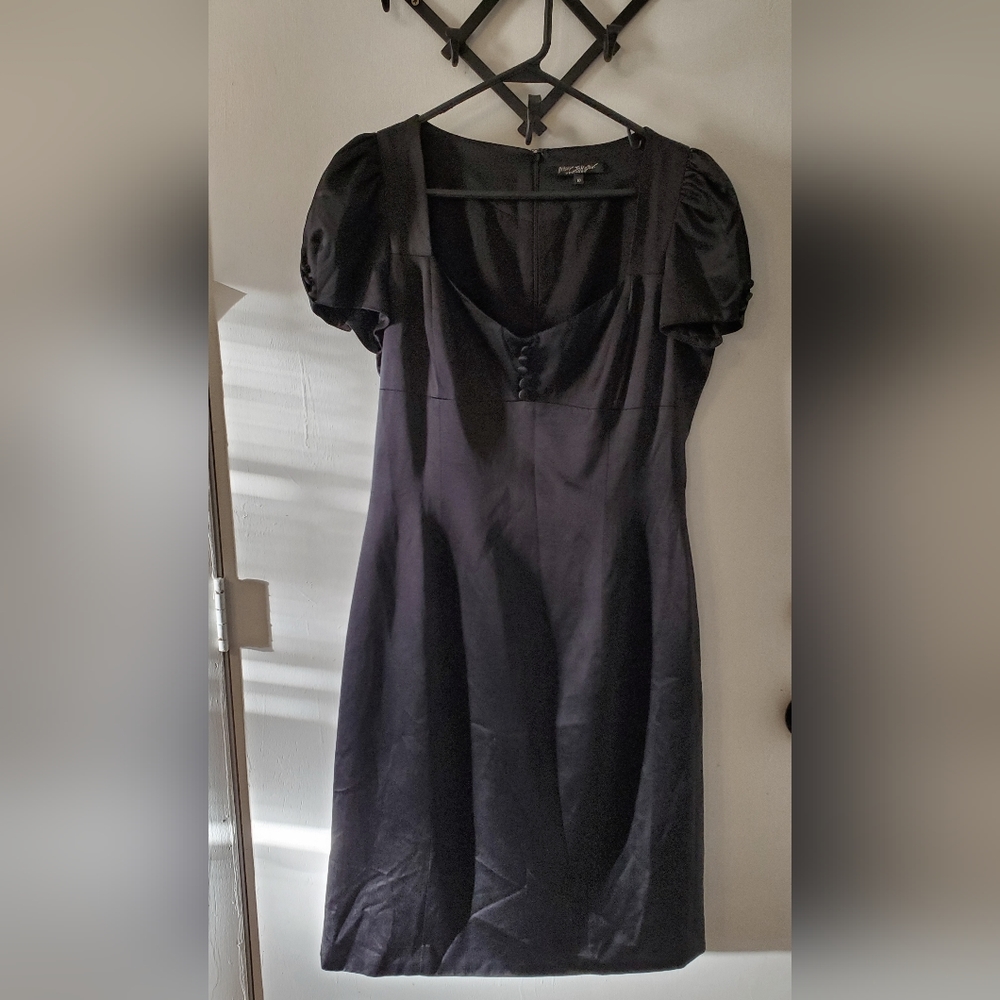 Betsey Johnson Black Silk Dress Rockabilly Goth Vintage size 10